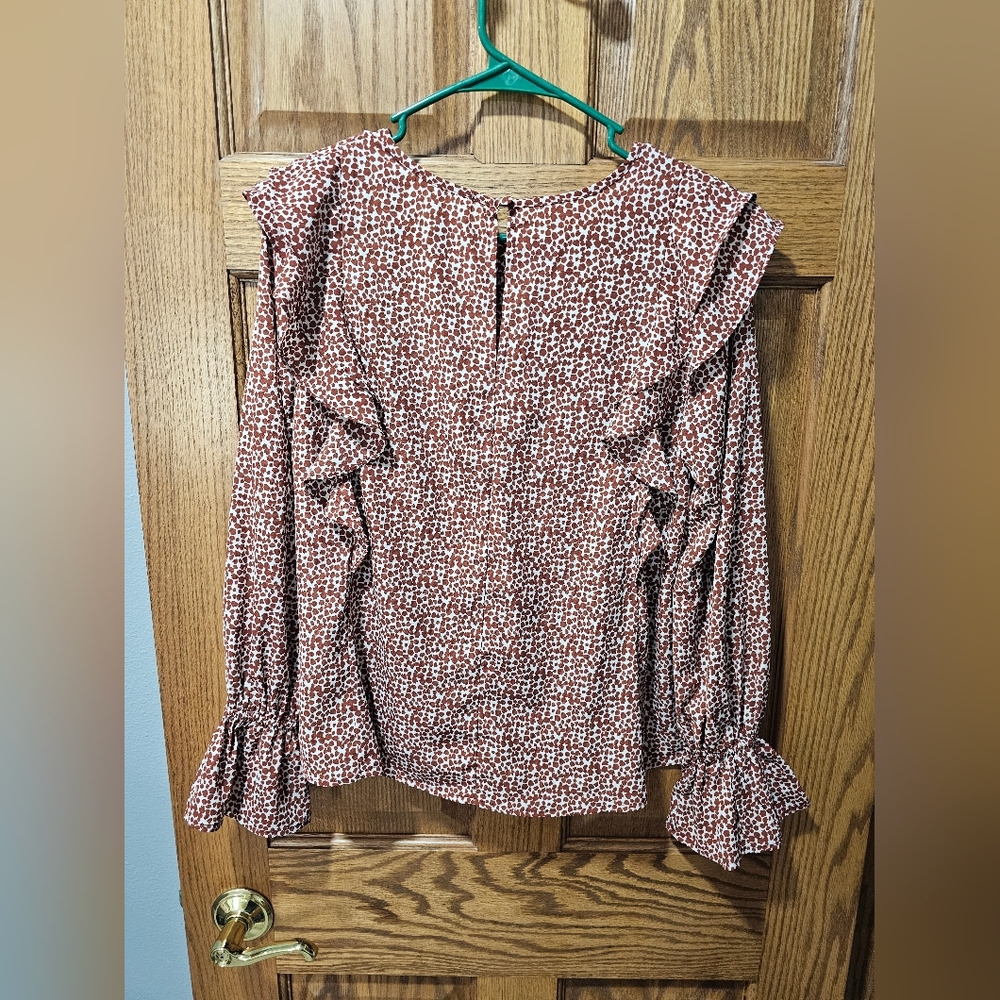 Love Riche Ruffled Patterned Blouse - Picture 2 of 3